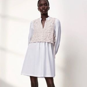Zara White and Cream Mini Dress